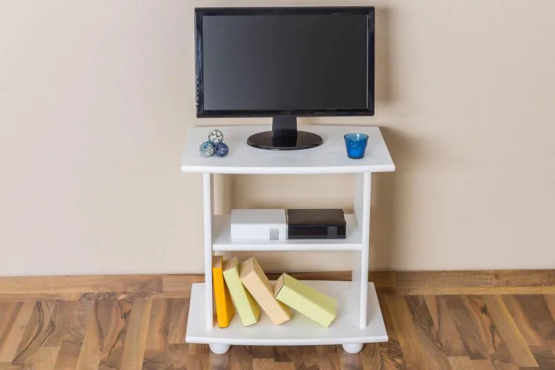 TV-Unterteil Massivholz Farbe: Weiß 60x60x45 cm  Abbildung