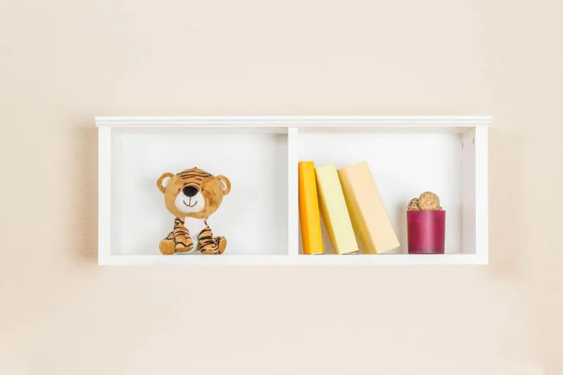 Bücherregal - 81 cm breit, Kiefer Holz-Massiv, Farbe: Weiß Abbildung