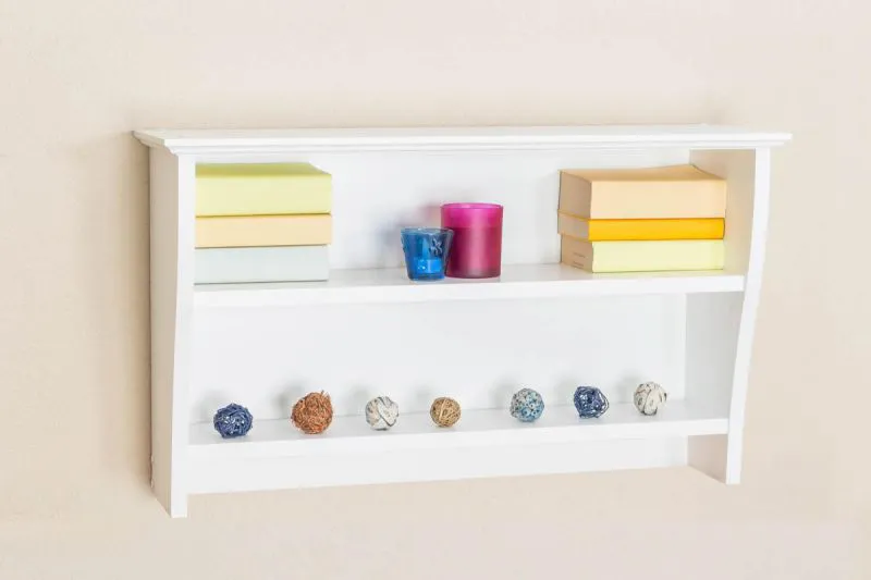 Bücherregal - 81 cm breit, Kiefer Holz-Massiv, Farbe: Weiß Abbildung