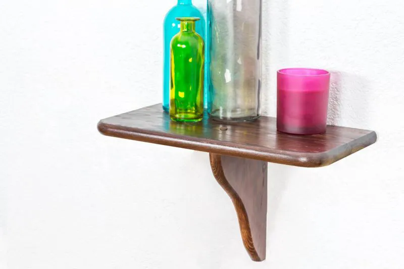 Küchenregal Hängeregal Küchen-Wandregal - 40 cm breit, Kiefer Massivholz, Farbe: Nuss Abbildung