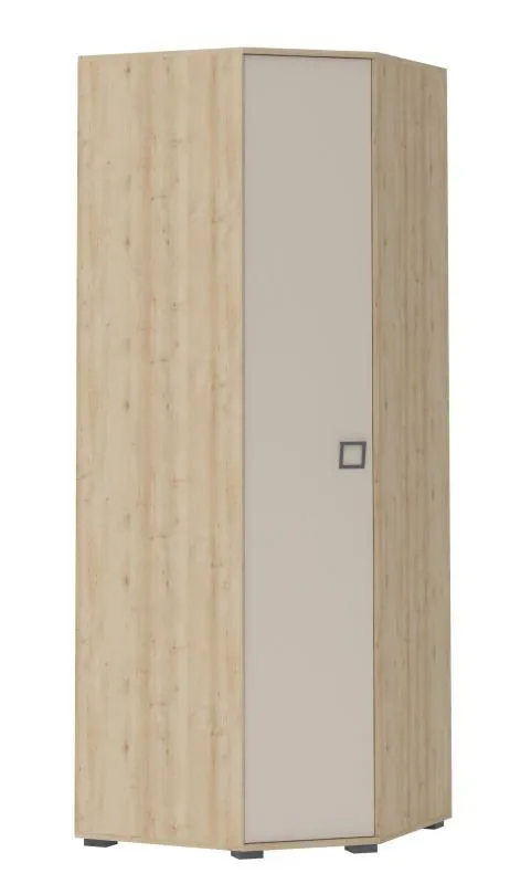 86 cm breiter Kleiderschrank mit 1 Tür | 3 Kleiderstangen | Farbe: Buche Abbildung