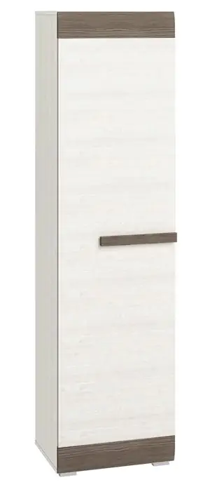 Schrank Knoxville 03, Farbe: Kiefer Weiß / Grau - Abmessungen: 202 x 54 x 42 cm (H x B x T), mit 1 Tür und 5 Fächern