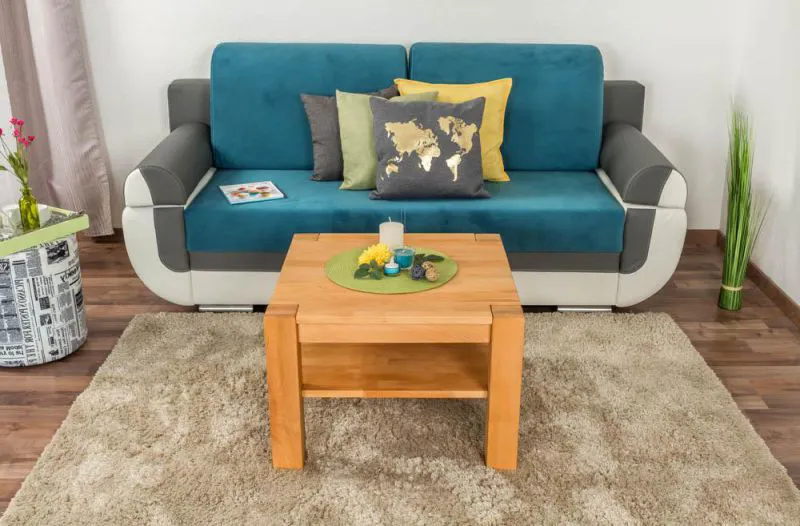 Beistelltisch Couchtisch Buche Massivholz Farbe: Natur 50x65x65 cm Abbildung