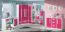 Kinderzimmer - Hängeregal / Wandregal Walter 10, Farbe: Weiß / Rosa Hochglanz - 41 x 120 x 32 cm (H x B x T)