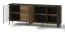 Kommode Mairenke 06, Farbe: Walnuss / Schwarz matt - Abmessungen: 79 x 200 x 40 cm (H x B x T)