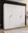 Kleiderschrank | 4-Türig | Farbe: Weiß | 2 Fächer | 2 Kleiderstangen | Griffe: Gold | Soft-Close-Funktion | Maße: 200 x 52 x 202 cm | ABS-Kanten