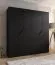 Kleiderschrank | 4-Türig | Farbe: Schwarz | 2 Fächer | 2 Kleiderstangen | Griffe: Schwarz | Soft-Close-Funktion | Maße: 200 x 52 x 202 cm | ABS-Kanten