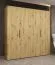 Drehtürenschrank mit vier Türen Korab 23, Farbe: Eiche Artisan, zwei Kleiderstangen, 2 Meter breit, Griffe: Schwarz, Soft-Close-Funktion, zwei Fächer