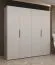 Kleiderschrank mit zwei Kleiderstangen Korab 31, Farbe: Kaschmir, 2 Meter breit, zwei Fächer, Soft-Close, vier Türen, Griffe: Schwarz, Drehtürenschrank