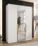 Drehtürenschrank / Kleiderschrank | Farbe: Weiß | 1 Spiegeltür | Griffe: Gold | 2 Fächer | Soft-Close | 2 Kleiderstangen | Maße: 150 x 52 x 202 cm | ABS