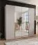 Drehtürenschrank | 2 Spiegeltüren | Farbe: Kaschmir | 2 Fächer | Soft-Close | 2 Kleiderstangen | Griffe: Gold | Maße: 200 x 52 x 202 cm | Kleiderschrank | ABS-Kanten