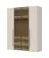 Kleiderschrank mit zwei Glastüren Neiafu 10, Farbe: Kaschmir, Maße: 224 x 182 x 56 cm, inkl. Innenbeleuchtung, drei Kleiderstangen, Soft-Close-Funktion