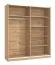 Schiebetürenschrank mit einer Spiegeltür Kule 04, Farbe: Eiche Artisan, eine Kleiderstange, sechs Fächer, Maße: 210 x 179 x 62,5 cm, gute Verarbeitung