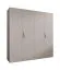 Drehtürenschrank | 2 Meter breit | 2 Kleiderstangen | Farbe: Kaschmir | Griffe: Kaschmir | Maße: 200 x 52 x 202 cm | Kleiderschrank | 2 Fächer | 4 Türen