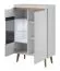 Vitrine mit sieben Fächern Cathcart 09, Farbe: Eiche Riviera / Weiß - Abmessungen: 134 x 90 x 40 cm (H x B x T)