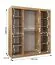 Kleiderschrank / Schiebetürenschrank Aletschhorn 16, Farbe: Kaschmir, 1,8 Meter breit, 10 Fächer, eine Spiegeltür, zwei Kleiderstangen, Aluminiumschienen