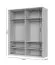 Kleiderschrank mit zwei Glastüren Neiafu 38, Farbe: Kaschmir, Soft-Close-Funktion, inkl. Innenbeleuchtung, neun Einlegeböden, Maße: 224 x 182 x 56 cm