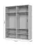 Hoher Drehtürenschrank mit vier Türen Neiafu 08, Farbe: Kaschmir, sechs Einlegeböden, Soft-Close-Funktion, verstellbare Füße, Maße: 224 x 182 x 56 cm
