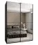 Kleiderschrank / Schiebetürenschrank | Soft-Close | 245,5 x 180 x 64 cm | 11 Fächer | Farben: Schwarz | 2 Kleiderstangen | Spiegel | 2 Schiebetüren