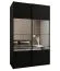 Kleiderschrank / Schiebetürenschrank | 2 Schiebetüren | 245,5 x 150 x 64 cm | 6 Fächer | Spiegel | Soft-Close | 2 Kleiderstangen | Farbe: Schwarz