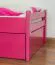 Kinderbett / Jugendbett "Easy Premium Line" K1/2h inkl. 2. Liegeplatz und 2 Abdeckblenden, 90 x 200 cm Buche Vollholz massiv rosa lackiert