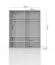 Drehtürenschrank / Kleiderschrank mit Rahmen Siumu 23, Farbe: Weiß / Weiß Hochglanz - 226 x 187 x 60 cm (H x B x T)