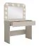 Schminktisch mit Spiegel | LED-Beleuchtung | Beige-Kaschmir | 100 x 43 x 143 cm | 1 Schublade | Push-to-open System | Himara 01