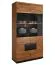 Wohnzimmerschrank, Vitrine, 102 cm breit, teilmassiv, Farbe: Walnuss / Schwarz