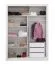 Kleiderschrank mit Spiegel, Farbe: Weiß - Abmessungen: 215 x 160 x 60 cm (H x B x T)