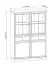 Schwarz Graphit Vitrine Torsakala 21 mit 8 Fächern, 2 Schubladen, 2 Glastüren, 2 Holztüren, inkl. LED-Beleuchtung, 161 x 114 x 40 cm, 4 Einlegeböden