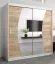 200 cm breiter Kleiderschrank mit 2 Türen | 10 Fächer | Farbe: Sonoma Eiche / Weiß Abbildung