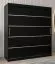 180 cm breiter Kleiderschrank mit 10 Fächern und 2 Türen | Farbe: Schwarz Abbildung