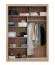 160 cm breiter Kleiderschrank mit 2 Türen | 6 Fächer | Farbe: Eiche Abbildung