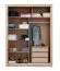 160 cm breiter Kleiderschrank mit 2 Türen | 6 Fächer | Farbe: Eiche Abbildung