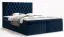 Doppelbett mit weichen Veloursstoff Pirin 69, Farbe: Blau - Liegefläche: 160 x 200 cm (B x L)