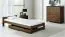 Einzelbett im schlichten Design Sispony 03, Kiefer Vollholz massiv, Farbe: Walnuss - Liegefläche: 80 x 200 cm (B x L)