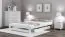 Schlichtes Jugendbett Sispony 14, Kiefer Vollholz massiv, Farbe: Weiß - Liegefläche: 120 x 200 cm (B x L)