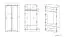 Kleiderschrank mit viel Stauraum Sydfalster 08, Farbe: Weiß / Weiß Hochglanz - Abmessungen: 191 x 90 x 51 cm (H x B x T), mit 2 Türen und 2 Fächern