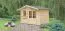 Gartenhaus PR10 - 34 mm Blockbohlenhaus, Grundfläche: 12,10 m², Satteldach