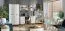 Wohnzimmer - Schrank schmal, Farbe: Kiefer Weiß / Eiche Braun - Abmessungen: 185 x 45 x 52 cm (H x B x T)