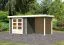 Gartenhaus SET AKTION terragrau mit Anbaudach 2,4 m Breite, Rückwand, Grundfläche: 5,05m²
