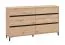 Kommode | 6 Schubladen | Farbe: Eiche Artisan | modernes Design | ABS-Kanten | Beine: Schwarz | Maße: 157 x 40 x 90 cm | gut kombinierbar