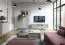 TV-Unterschrank mit modernen Design Worthing 57, Farbe: Grau / Gold - Abmessungen: 56 x 154 x 39 cm (H x B x T)
