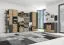 Jugendzimmer Drehtürenschrank / Kleiderschrank Sprimont 02, Farbe: Grau / Eiche - Abmessungen: 195 x 80 x 50 cm (H x B x T)