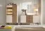 Vitrine | 88 x 40 x 156 cm | Glasschrank | Nuss/Kaschmir | Metallbeine | ABS-Kanten | 3 Türen | Push-to-open System | 6 Einlegeböden | Belladere 03