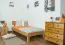 Futonbett / Einzelbett Wooden Nature 01, mit Kopfteil, Eiche massiv geölt, Liegefläche 90 x 200 cm, hochwertige Materialien, für Gästezimmer