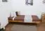 Einzelbett / Gästebett Kiefer Vollholz massiv Eichefarben A14, inkl. Lattenrost - Abmessung 90 x 200 cm