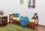 Einzelbett "Easy Premium Line" K1/2n, Buche Vollholz massiv kirschrot lackiert - Liegefläche: 90 x 190 cm