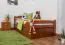 Kinderbett / Jugendbett "Easy Premium Line" K1/2h inkl. 2. Liegeplatz und 2 Abdeckblenden, 90 x 200 cm Buche Vollholz massiv kirschrot lackiert