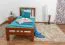 Einzelbett "Easy Premium Line" K8, Buche Vollholz massiv kirschrot lackiert - Liegefläche: 90 x 190 cm